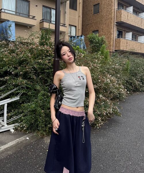 ITZAVIBE（イッザバイブ）の「CHECK BANDING BERMUDA PANTS - LIGHT GRAY（その他パンツ・レディース・その他・ONE SIZE）」の11枚目の写真