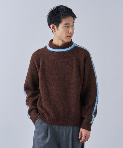 B.C STOCK（ベーセーストック）の「アルパカミックスシャギータートル（ニット/セーター・メンズ・ブラウン/ネイビー/レッド・MEDIUM/LARGE）」の5枚目の写真