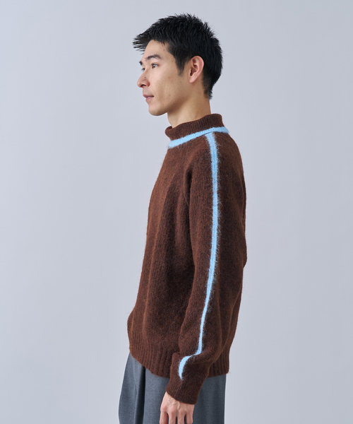 B.C STOCK（ベーセーストック）の「アルパカミックスシャギータートル（ニット/セーター・メンズ・ブラウン/ネイビー/レッド・MEDIUM/LARGE）」の6枚目の写真
