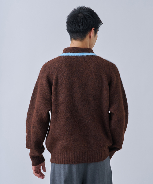 B.C STOCK（ベーセーストック）の「アルパカミックスシャギータートル（ニット/セーター・メンズ・ブラウン/ネイビー/レッド・MEDIUM/LARGE）」の7枚目の写真