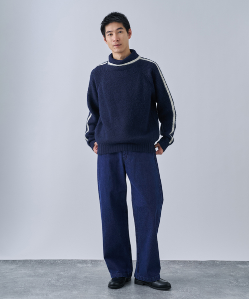 B.C STOCK（ベーセーストック）の「アルパカミックスシャギータートル（ニット/セーター・メンズ・ブラウン/ネイビー/レッド・MEDIUM/LARGE）」の8枚目の写真
