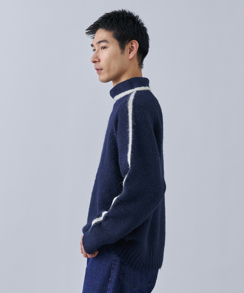 B.C STOCK（ベーセーストック）の「アルパカミックスシャギータートル（ニット/セーター・メンズ・ブラウン/ネイビー/レッド・MEDIUM/LARGE）」の10枚目の写真