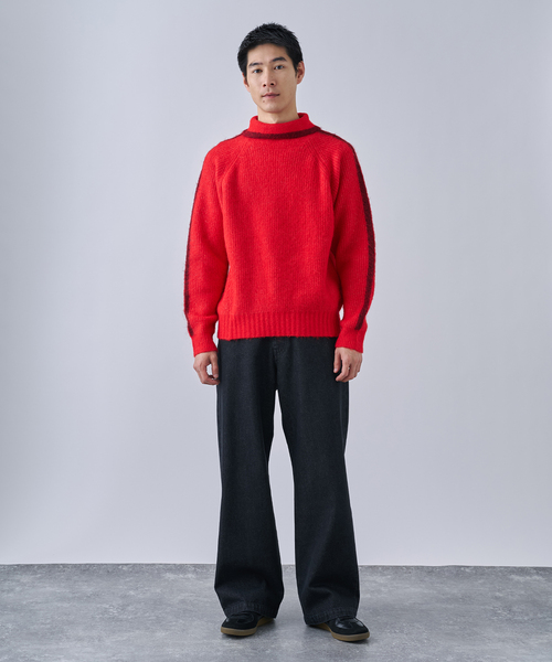 B.C STOCK（ベーセーストック）の「アルパカミックスシャギータートル（ニット/セーター・メンズ・ブラウン/ネイビー/レッド・MEDIUM/LARGE）」の12枚目の写真
