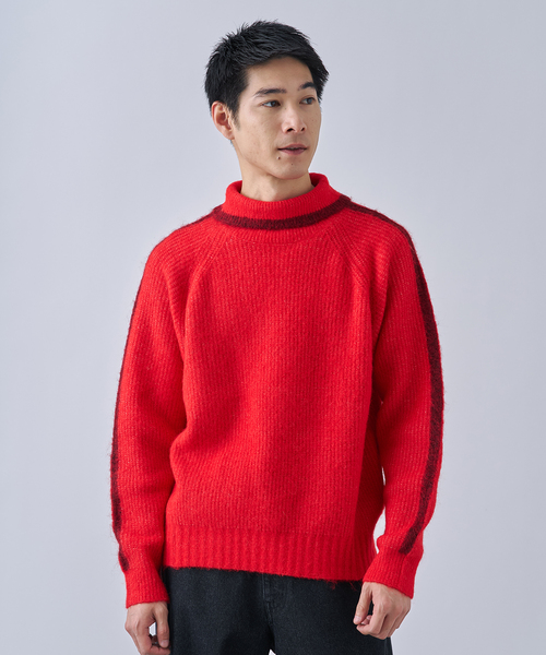 B.C STOCK（ベーセーストック）の「アルパカミックスシャギータートル（ニット/セーター・メンズ・ブラウン/ネイビー/レッド・MEDIUM/LARGE）」の13枚目の写真