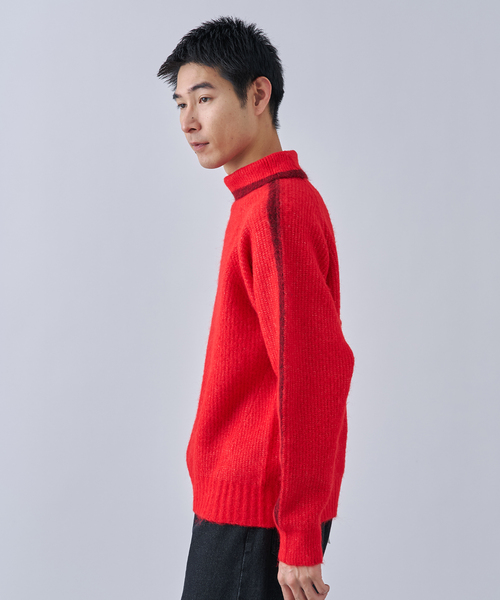 B.C STOCK（ベーセーストック）の「アルパカミックスシャギータートル（ニット/セーター・メンズ・ブラウン/ネイビー/レッド・MEDIUM/LARGE）」の14枚目の写真