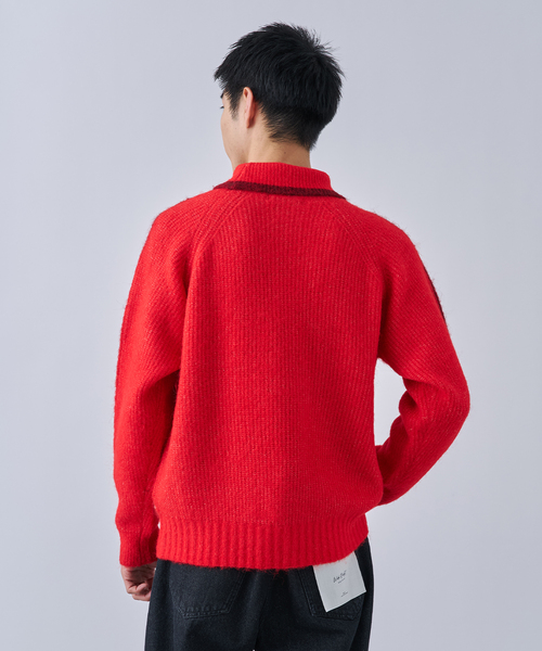 B.C STOCK（ベーセーストック）の「アルパカミックスシャギータートル（ニット/セーター・メンズ・ブラウン/ネイビー/レッド・MEDIUM/LARGE）」の15枚目の写真