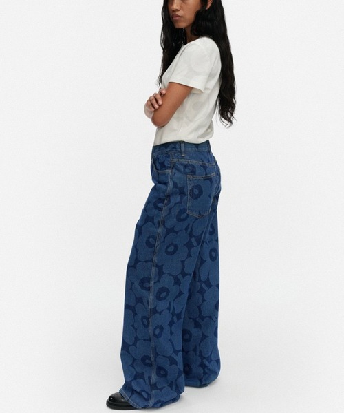 marimekko(マリメッコ)の「【Maridenim】Unikko / Wide jeans S(デニムパンツ・レディース・インディゴブルー・25inch/26inch/27inch/28inch/29inch/30inch)」の2枚目の写真