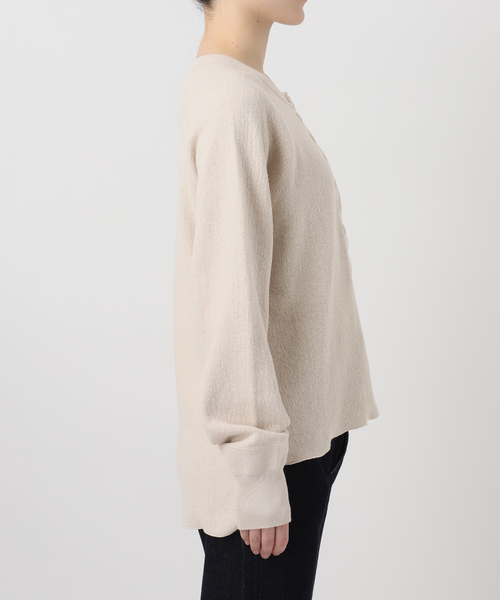 SLOBE IENA（スローブイエナ）の「《WEB限定カラー有り/追加》Wフェイスジャージヘンリープルオーバー（Tシャツ/カットソー・レディース・ピンク系その他/ライトグレー/ベージュ/ネイビー・FREE）」の11枚目の写真