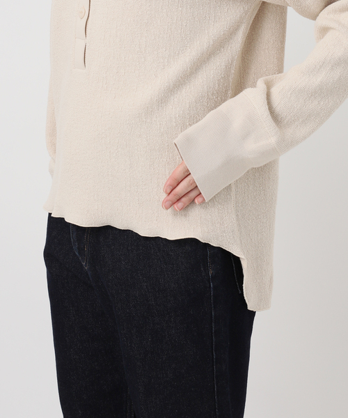 SLOBE IENA（スローブイエナ）の「《WEB限定カラー有り/追加》Wフェイスジャージヘンリープルオーバー（Tシャツ/カットソー・レディース・ピンク系その他/ライトグレー/ベージュ/ネイビー・FREE）」の14枚目の写真