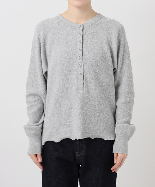 SLOBE IENA（スローブイエナ）の「《WEB限定カラー有り/追加》Wフェイスジャージヘンリープルオーバー（Tシャツ/カットソー・レディース・ピンク系その他/ライトグレー/ベージュ/ネイビー・FREE）」の18枚目の写真