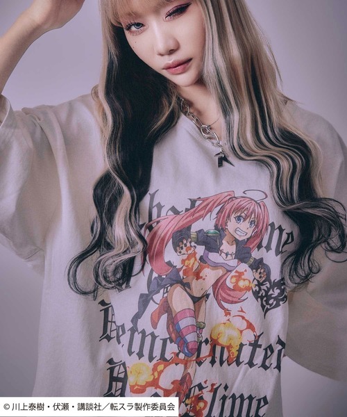Salong hameu（サロン ハミュー）の「転生したらスライムだった件 キャラクタープリント ビッグシルエットTシャツ/リムル・ミリム・ディアブロ・オクトグラム（Tシャツ/カットソー・メンズ・ホワイト/ホワイト系その他/ホワイト系その他3/ブラック/ブラック系その他2/ブラック系その他/ホワイト系その他2/ブラック系その他3・M/L）」の3枚目の写真