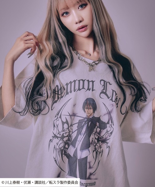 Salong hameu（サロン ハミュー）の「転生したらスライムだった件 キャラクタープリント ビッグシルエットTシャツ/リムル・ミリム・ディアブロ・オクトグラム（Tシャツ/カットソー・メンズ・ホワイト/ホワイト系その他/ホワイト系その他3/ブラック/ブラック系その他2/ブラック系その他/ホワイト系その他2/ブラック系その他3・M/L）」の4枚目の写真