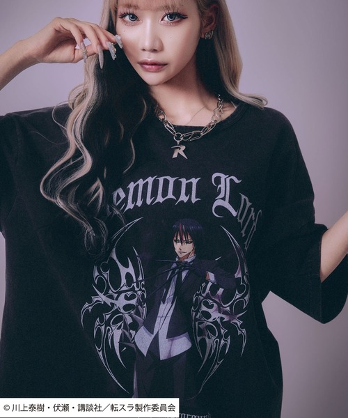 Salong hameu（サロン ハミュー）の「転生したらスライムだった件 キャラクタープリント ビッグシルエットTシャツ/リムル・ミリム・ディアブロ・オクトグラム（Tシャツ/カットソー・メンズ・ホワイト/ホワイト系その他/ホワイト系その他3/ブラック/ブラック系その他2/ブラック系その他/ホワイト系その他2/ブラック系その他3・M/L）」の7枚目の写真