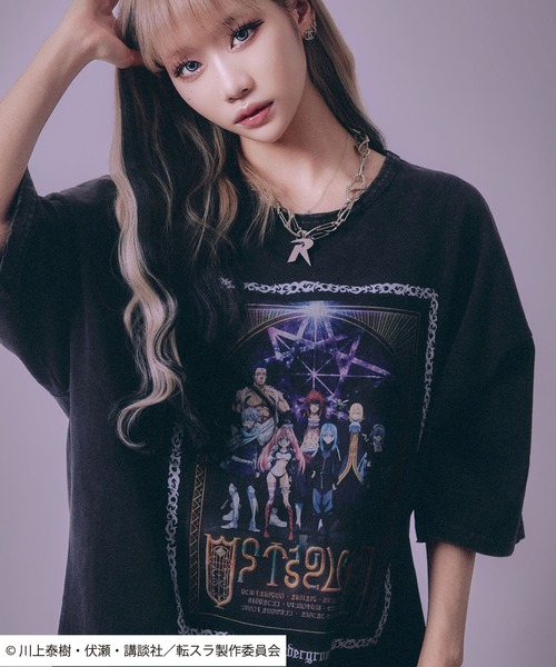 Salong hameu（サロン ハミュー）の「転生したらスライムだった件 キャラクタープリント ビッグシルエットTシャツ/リムル・ミリム・ディアブロ・オクトグラム（Tシャツ/カットソー・メンズ・ホワイト/ホワイト系その他/ホワイト系その他3/ブラック/ブラック系その他2/ブラック系その他/ホワイト系その他2/ブラック系その他3・M/L）」の8枚目の写真