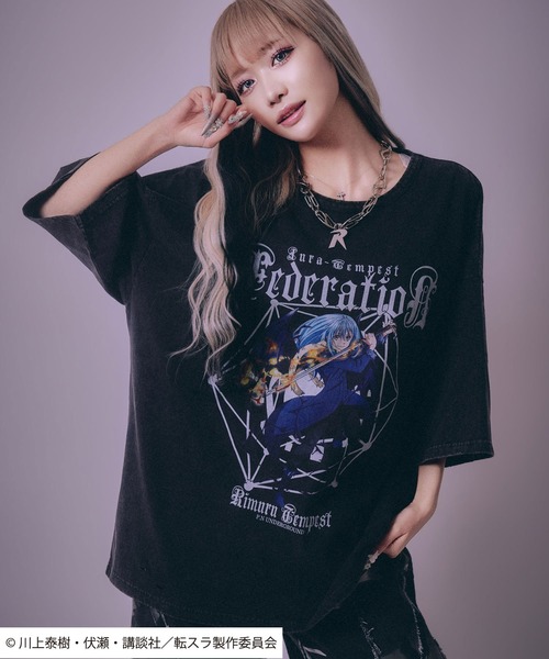 Salong hameu（サロン ハミュー）の「転生したらスライムだった件 キャラクタープリント ビッグシルエットTシャツ/リムル・ミリム・ディアブロ・オクトグラム（Tシャツ/カットソー・メンズ・ホワイト/ホワイト系その他/ホワイト系その他3/ブラック/ブラック系その他2/ブラック系その他/ホワイト系その他2/ブラック系その他3・M/L）」の21枚目の写真