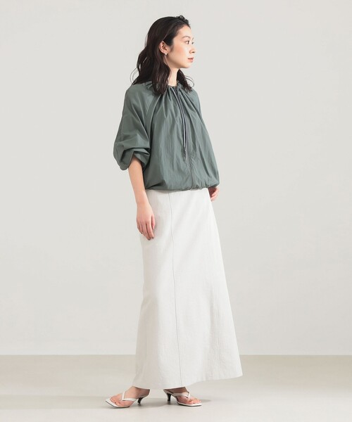 Demi-Luxe BEAMS（デミルクス ビームス）の「AK+1 / エアリー ナイロン ブルゾン（ブルゾン・レディース・グリーン系その他5/ホワイト・ONE SIZE）」の18枚目の写真