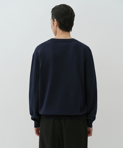MUSINSA STANDARD（ムシンサスタンダード）の「ウォッシャブルスーピマコットンVネックニット[ネイビー]（ニット/セーター・メンズ・その他・SMALL/MEDIUM/LARGE/X-LARGE/2XL）」の4枚目の写真
