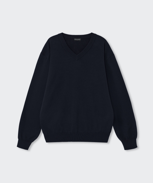 MUSINSA STANDARD（ムシンサスタンダード）の「ウォッシャブルスーピマコットンVネックニット[ネイビー]（ニット/セーター・メンズ・その他・SMALL/MEDIUM/LARGE/X-LARGE/2XL）」の8枚目の写真