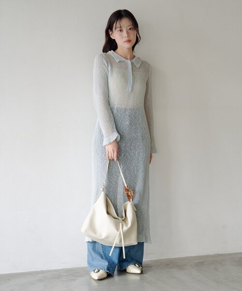 Kastane（カスタネ）の「襟付きメッシュワンピース（ワンピース）」 - WEAR