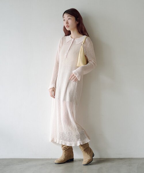 Kastane（カスタネ）の「襟付きメッシュワンピース（ワンピース）」 - WEAR