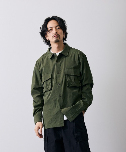 improves（インプローブス）の「ポリワッシャー 長袖 ワークシャツ（シャツ/ブラウス・メンズ・ネイビー/カーキ/ブラック・LARGE/MEDIUM/X-LARGE/SMALL）」の2枚目の写真