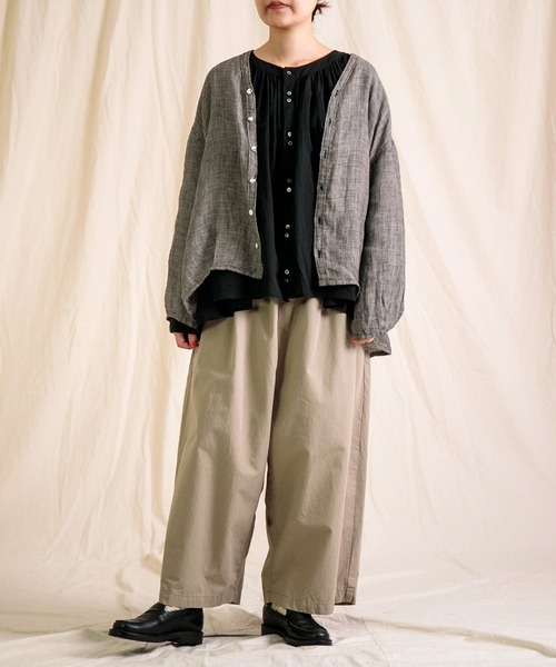 Brocante（ブロカント）の「[Brocante / ブロカント] リネンガーゼチェック カルディガンシャツ（シャツ/ブラウス・レディース・ブラック系その他・2）」の5枚目の写真