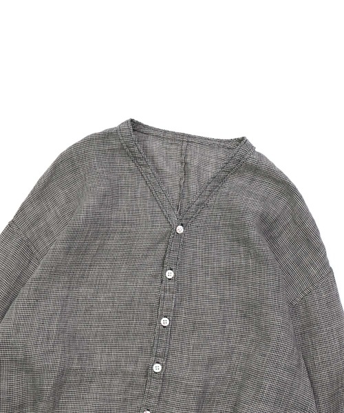 Brocante（ブロカント）の「[Brocante / ブロカント] リネンガーゼチェック カルディガンシャツ（シャツ/ブラウス・レディース・ブラック系その他・2）」の14枚目の写真