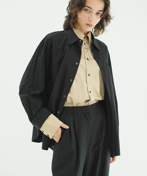CLANE（クラネ）の「TWO TONE LAYERED SHIRTS（シャツ/ブラウス・レディース・ベージュ/ストライプ・2/1）」の7枚目の写真