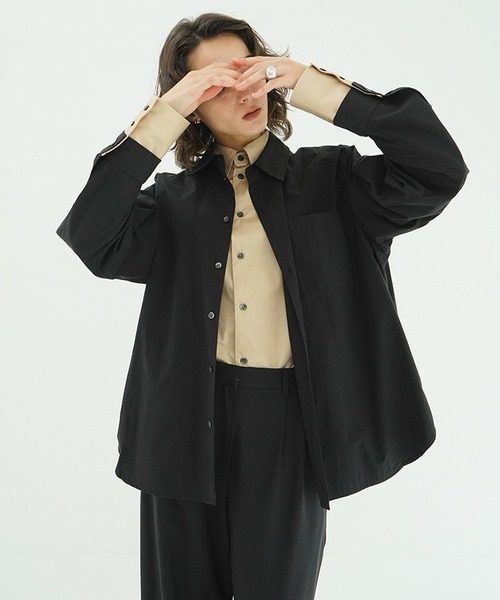 CLANE（クラネ）の「TWO TONE LAYERED SHIRTS（シャツ/ブラウス・レディース・ベージュ/ストライプ・2/1）」の9枚目の写真