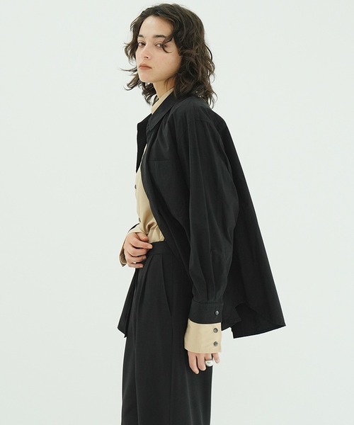 CLANE（クラネ）の「TWO TONE LAYERED SHIRTS（シャツ/ブラウス・レディース・ベージュ/ストライプ・2/1）」の12枚目の写真