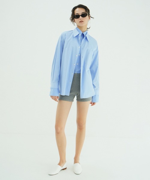 CLANE（クラネ）の「TWO TONE LAYERED SHIRTS（シャツ/ブラウス・レディース・ベージュ/ストライプ・2/1）」の4枚目の写真