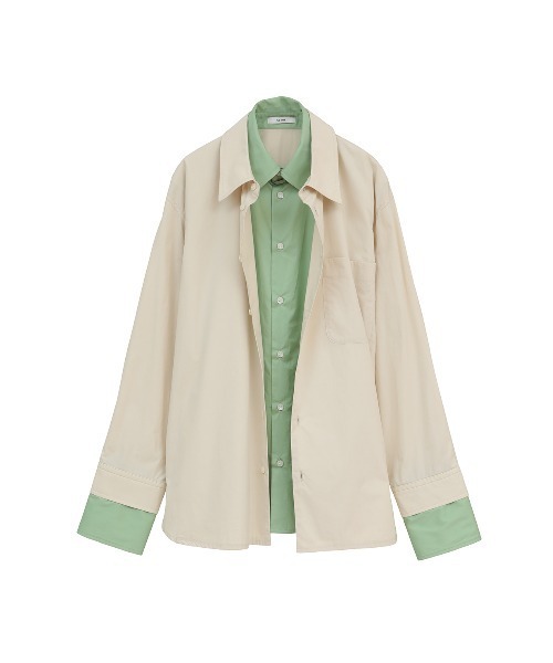CLANE（クラネ）の「TWO TONE LAYERED SHIRTS（シャツ/ブラウス・レディース・ベージュ/ストライプ・2/1）」の15枚目の写真