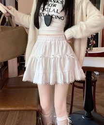 CANVAS+（キャンバスプラス）の「【CANVAS＋】裾レース×リボンミニフレアスカート（スカート）」