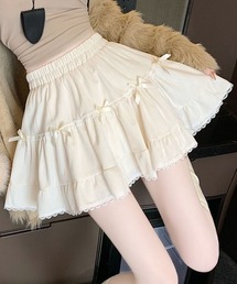 CANVAS+（キャンバスプラス）の「【CANVAS＋】裾レース×リボンミニフレアスカート（スカート）」