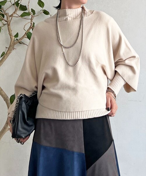 un dix cors(アンディコール)の「重ね着プルオーバー(ニット/セーター・レディース・グレー/グレイッシュベージュ/ブラック・FREE)」の3枚目の写真