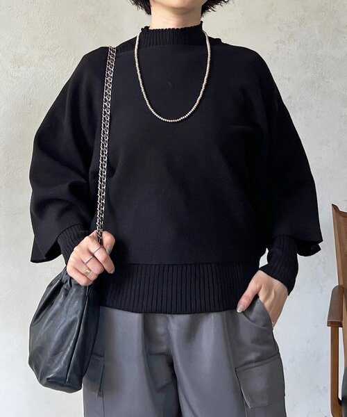 un dix cors(アンディコール)の「重ね着プルオーバー(ニット/セーター・レディース・グレー/グレイッシュベージュ/ブラック・FREE)」の8枚目の写真