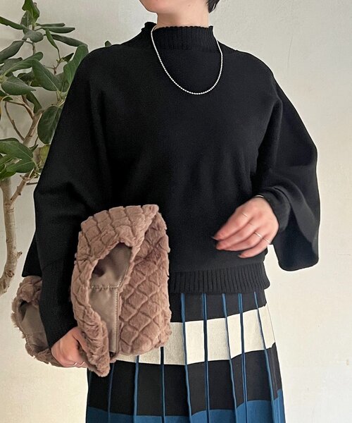 un dix cors(アンディコール)の「重ね着プルオーバー(ニット/セーター・レディース・グレー/グレイッシュベージュ/ブラック・FREE)」の9枚目の写真