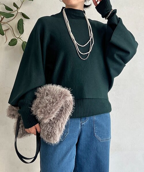 un dix cors(アンディコール)の「重ね着プルオーバー(ニット/セーター・レディース・グレー/グレイッシュベージュ/ブラック・FREE)」の21枚目の写真