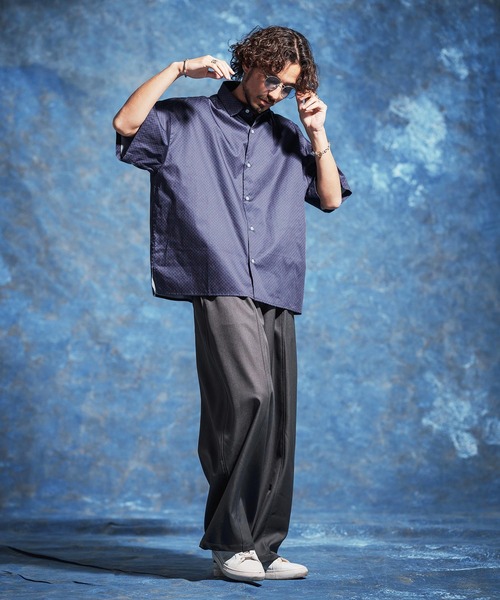 Jih Nunc(ジーヌンク)の「mhs2526-小紋総柄ルーズシルエットシャツ(JIH-R1168)(シャツ/ブラウス・メンズ・レッド/ネイビー/ブラック・S/M/L)」の14枚目の写真