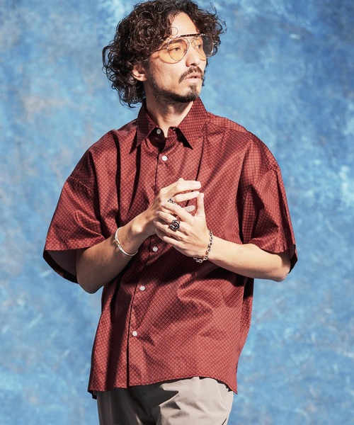 Jih Nunc(ジーヌンク)の「mhs2526-小紋総柄ルーズシルエットシャツ(JIH-R1168)(シャツ/ブラウス・メンズ・レッド/ネイビー/ブラック・S/M/L)」の17枚目の写真