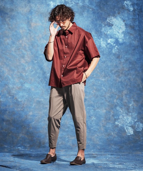 Jih Nunc(ジーヌンク)の「mhs2526-小紋総柄ルーズシルエットシャツ(JIH-R1168)(シャツ/ブラウス・メンズ・レッド/ネイビー/ブラック・S/M/L)」の19枚目の写真