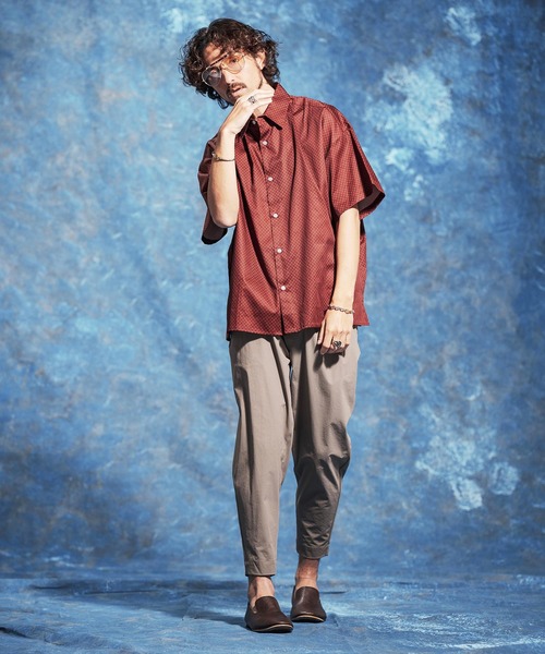 Jih Nunc(ジーヌンク)の「mhs2526-小紋総柄ルーズシルエットシャツ(JIH-R1168)(シャツ/ブラウス・メンズ・レッド/ネイビー/ブラック・S/M/L)」の20枚目の写真