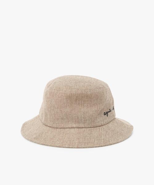 agnes b.(アニエスベー)の「キッズ ロゴ 刺繍 ジュート風 ハット ”Bob”(ハット・キッズ・ベージュ・FREE)」の2枚目の写真