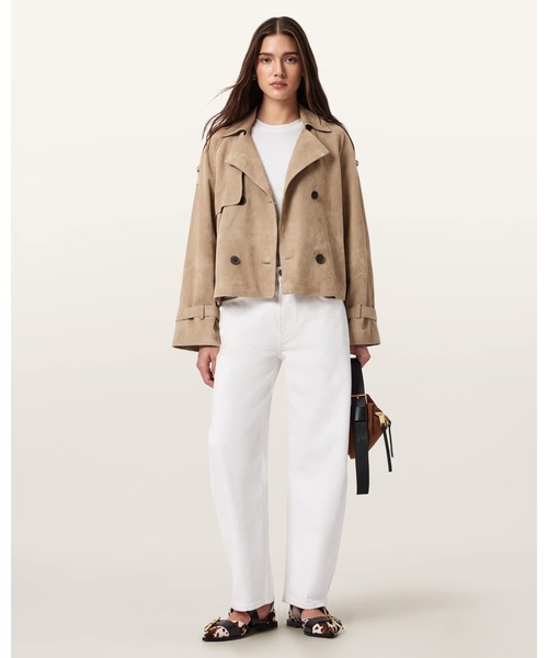 ALLSAINTS(オールセインツ)の「REED CROPPED SUEDE TRENCH COAT | REED クロップド スエード トレンチ コート(トレンチコート・レディース・ブラウン系その他・XS/S/M)」の3枚目の写真