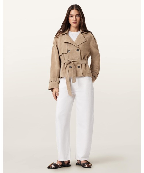 ALLSAINTS(オールセインツ)の「REED CROPPED SUEDE TRENCH COAT | REED クロップド スエード トレンチ コート(トレンチコート・レディース・ブラウン系その他・XS/S/M)」の5枚目の写真