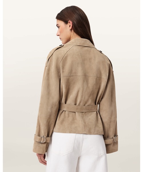 ALLSAINTS(オールセインツ)の「REED CROPPED SUEDE TRENCH COAT | REED クロップド スエード トレンチ コート(トレンチコート・レディース・ブラウン系その他・XS/S/M)」の6枚目の写真