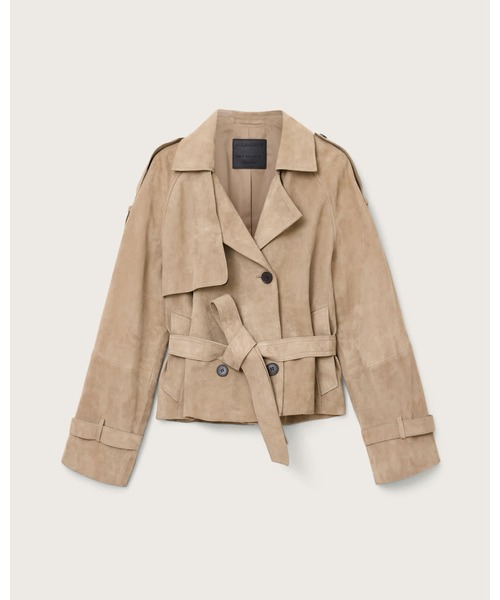 ALLSAINTS(オールセインツ)の「REED CROPPED SUEDE TRENCH COAT | REED クロップド スエード トレンチ コート(トレンチコート・レディース・ブラウン系その他・XS/S/M)」の7枚目の写真