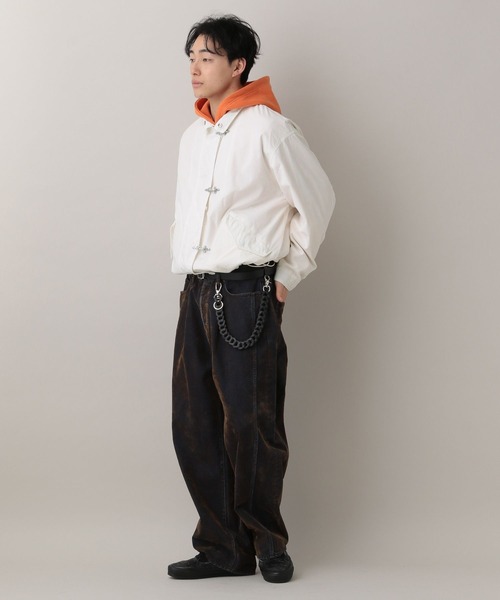 RAGEBLUE(レイジブルー)の「Flocked Denim Barrel Buggy Pants/フロッキーデニムバレルパンツ(デニムパンツ・メンズ・ブラウン/ブラック・LARGE/MEDIUM)」の6枚目の写真