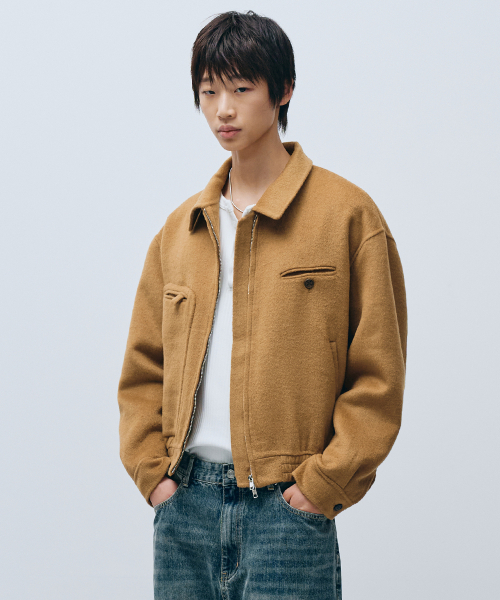 INTEMPOMOOD(インテンポムード)の「パッチポケットウールブルゾン_ベージュ(ブルゾン・メンズ・ベージュ・MEDIUM/LARGE)」の5枚目の写真