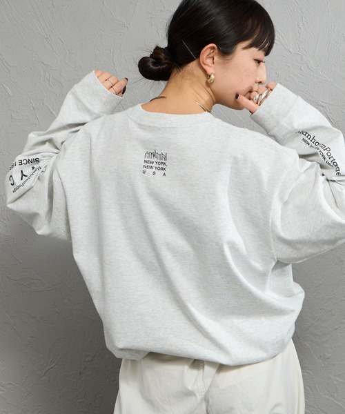 Manhattan Portage（マンハッタンポーテージ）の「[MANHATTAN PORTAGE/マンハッタンポーテージ] ワンポイント スカイラインロゴ  ロングスリーブTシャツ（Tシャツ/カットソー・レディース・ホワイト/ブラック/グレー・M/L/XL）」の3枚目の写真